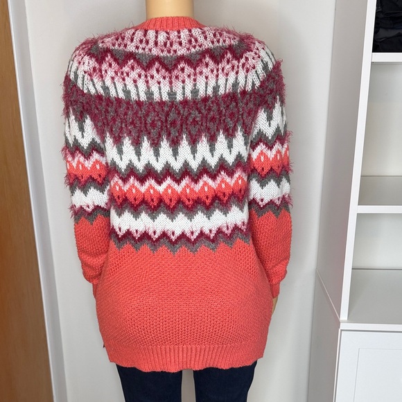 Mossimo Coral & Berry Fair Isle Sweater – Women’s Small - Picture 11 of 14